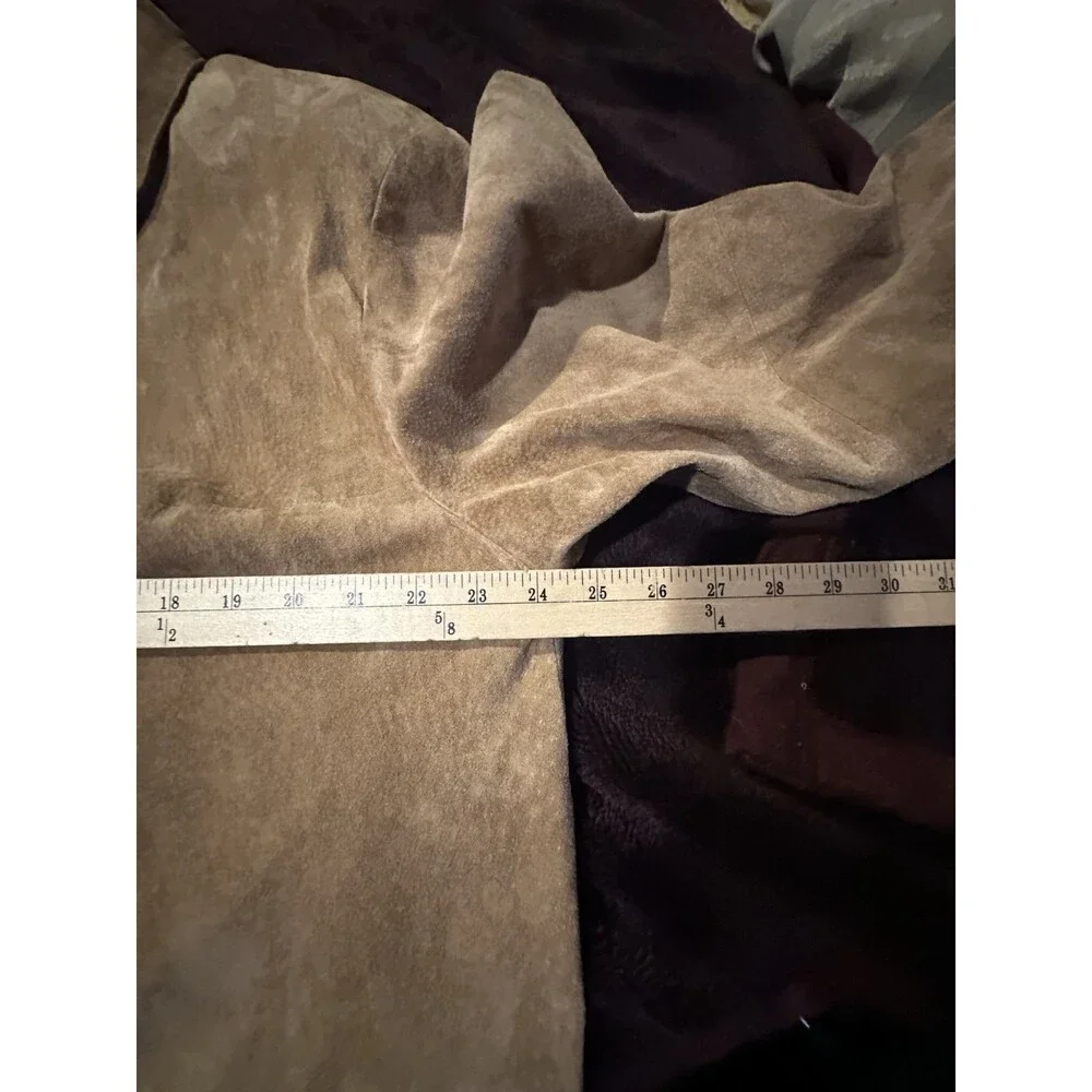Vintage Giorgio Mobiani Light Tan Brown Genuine Leather Coat Size 48 XL Womens